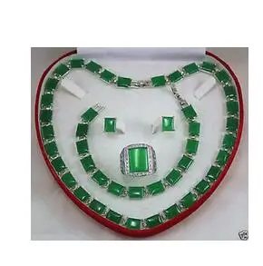 Wholesale 's fine Natural Wedding Beautiful green gem necklace bracelet earring ring set + box Quartz for women jewelry
Wholesale 's fine Natural Wedding Beautiful green gem necklace bracelet earring ring set + box Quartz for women jewelry