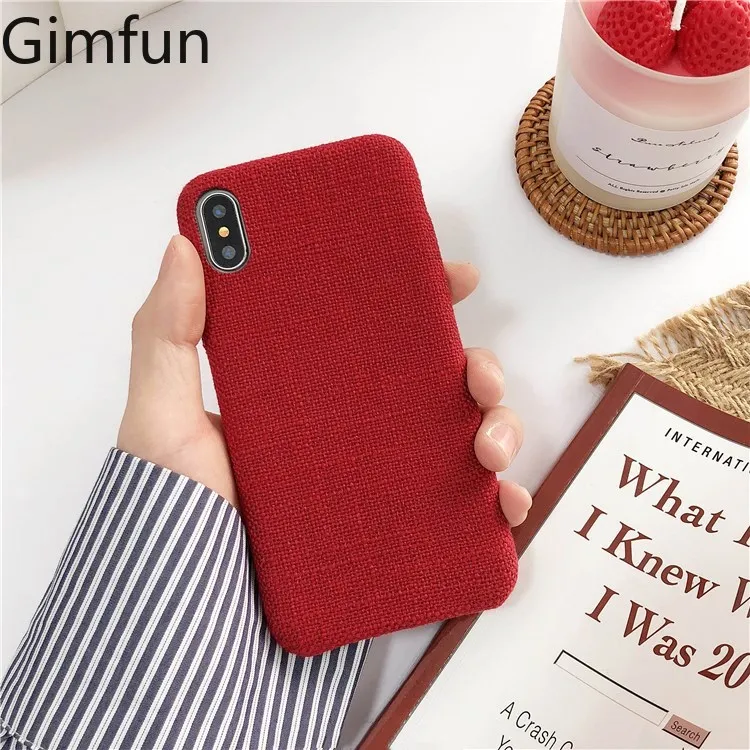 Gimfun New Black Red Fabric Phone Case for Iphone 6s Plus 7 8 6 Tpu Solid Back Cover for IPhone X Xs Xsmax Xr Female Fundas
Gimfun New Black Red Fabric Phone Case for Iphone 6s Plus 7 8 6 Tpu Solid Back Cover for IPhone X Xs Xsmax Xr Female Fundas