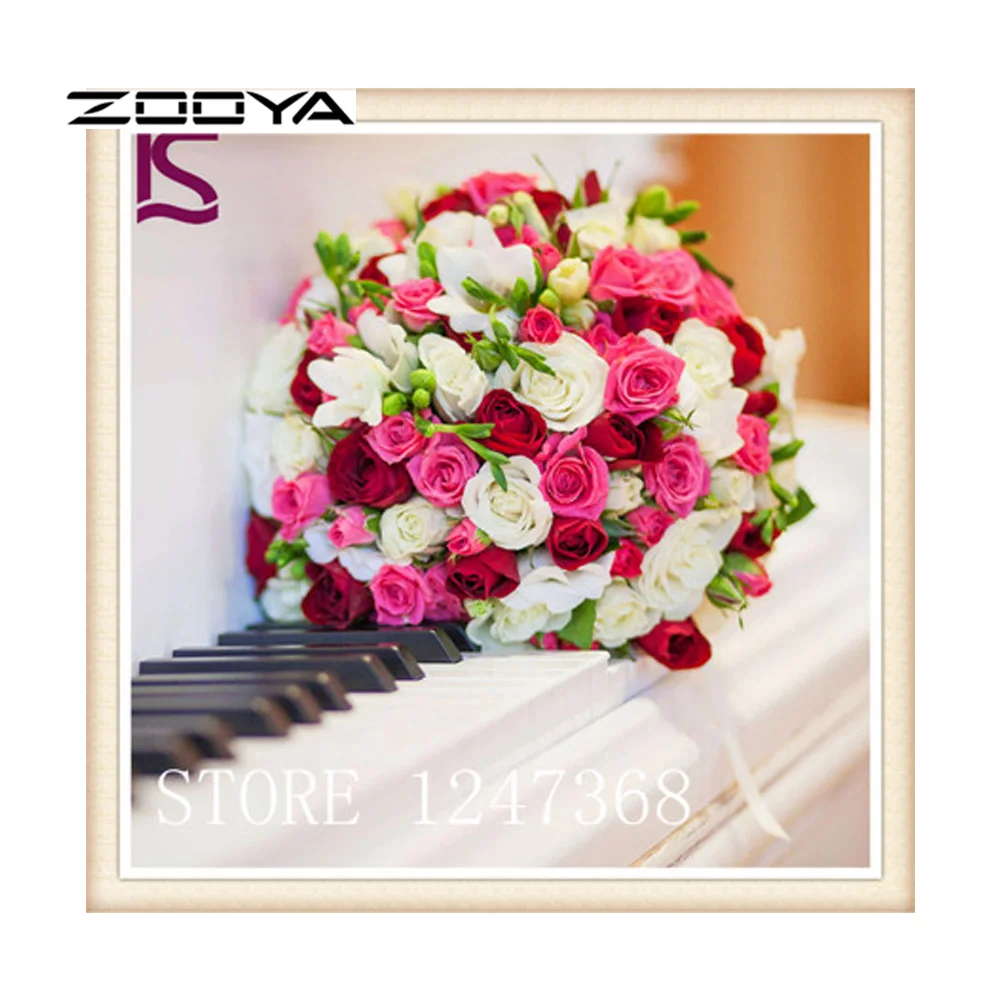 ZOOYA Алмазная картина цветок Роза Сделай Сам рукоделие вышивка крестиком 100%