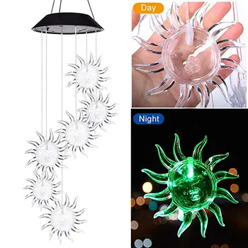 Solar Powered Wind Chime Light LED Garden Hanging Spinner Lamp Color Changing 5"L x 5"W x 27"H#625
Solar Powered Wind Chime Light LED Garden Hanging Spinner Lamp Color Changing 5"L x 5"W x 27"H#625