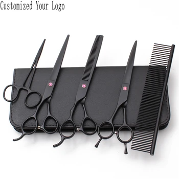 Suit 7" Left-Hand Black Customize Logo Dog Scissors Grooming Scissors Straight Shears Thinning Shears Pet Scissors Add Bag C3006
Suit 7" Left-Hand Black Customize Logo Dog Scissors Grooming Scissors Straight Shears Thinning Shears Pet Scissors Add Bag C3006