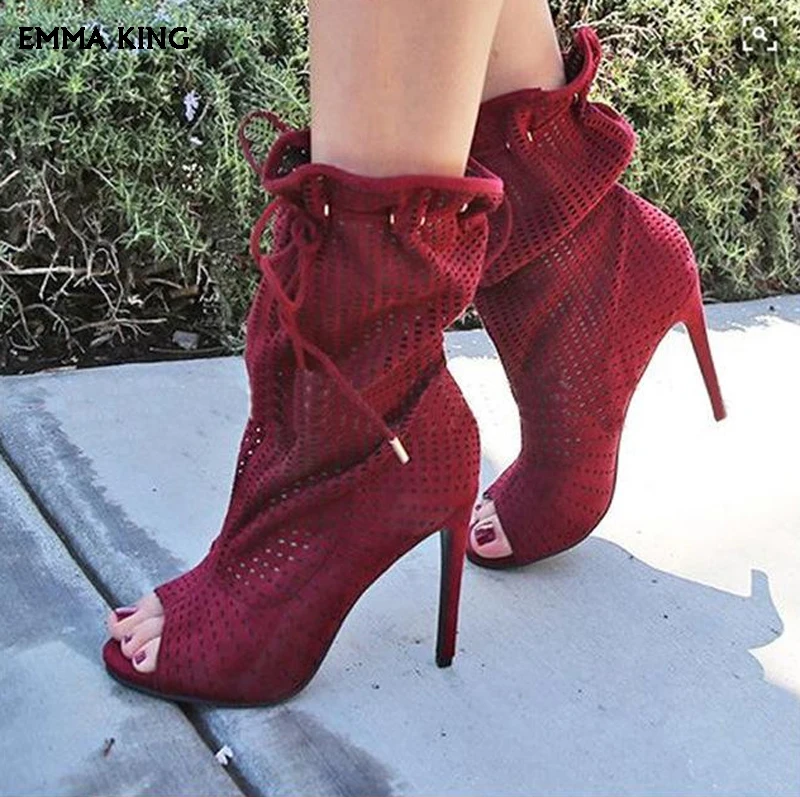 2019 Sexy Summer Open Toe Sandals Ankle Boots Female Mesh Lace Up Gladiator Boots Mujer Cut-out High Heels Party Shoes Woman
2019 Sexy Summer Open Toe Sandals Ankle Boots Female Mesh Lace Up Gladiator Boots Mujer Cut-out High Heels Party Shoes Woman