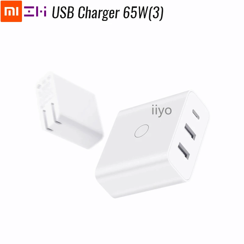 

Original Xiaomi ZMI USB Charger 65W 3 Port Switch Smart Output Type-C 45W USB-A 20W 100-240V Input, Multiple Safe Protection