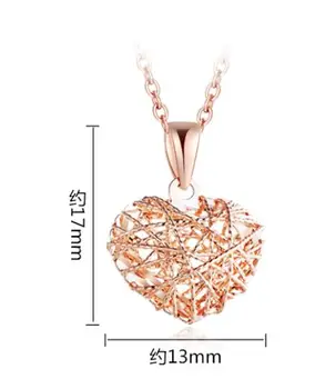 Necklace color gold female models rose gold three-dimensional drawing openwork love heart-shaped pendant
Necklace color gold female models rose gold three-dimensional drawing openwork love heart-shaped pendant