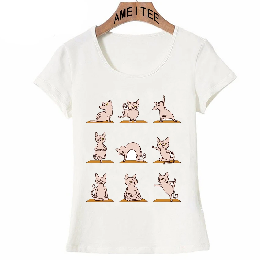 Sphynx Cat Yo.ga Design T-Shirt Fashion Women T-Shirt Lovely Kitten Zen Print T Shirt Summer Casual Tops Cute Girl Tees
Sphynx Cat Yo.ga Design T-Shirt Fashion Women T-Shirt Lovely Kitten Zen Print T Shirt Summer Casual Tops Cute Girl Tees