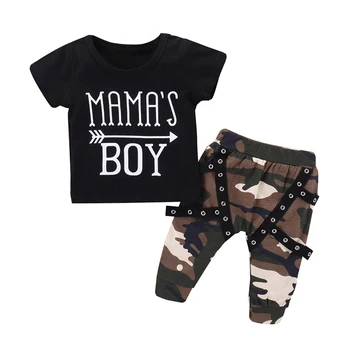 2019 Summer Kids Boys Clothes Boys Set Cotton Black Letter T-shirt Camo Pants Children Boy Clothing Tracksuit Outfits Two Piece
2019 Summer Kids Boys Clothes Boys Set Cotton Black Letter T-shirt Camo Pants Children Boy Clothing Tracksuit Outfits Two Piece