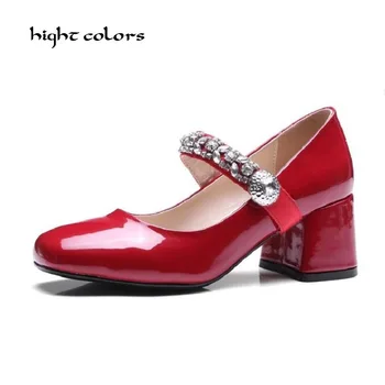 Plus Size 33~43 Brand Women Shoe Mary Jane Ladies High Heels White Sexy Wedding Shoes Thick Heel Pumps Lady Shoes Black Red
Plus Size 33~43 Brand Women Shoe Mary Jane Ladies High Heels White Sexy Wedding Shoes Thick Heel Pumps Lady Shoes Black Red