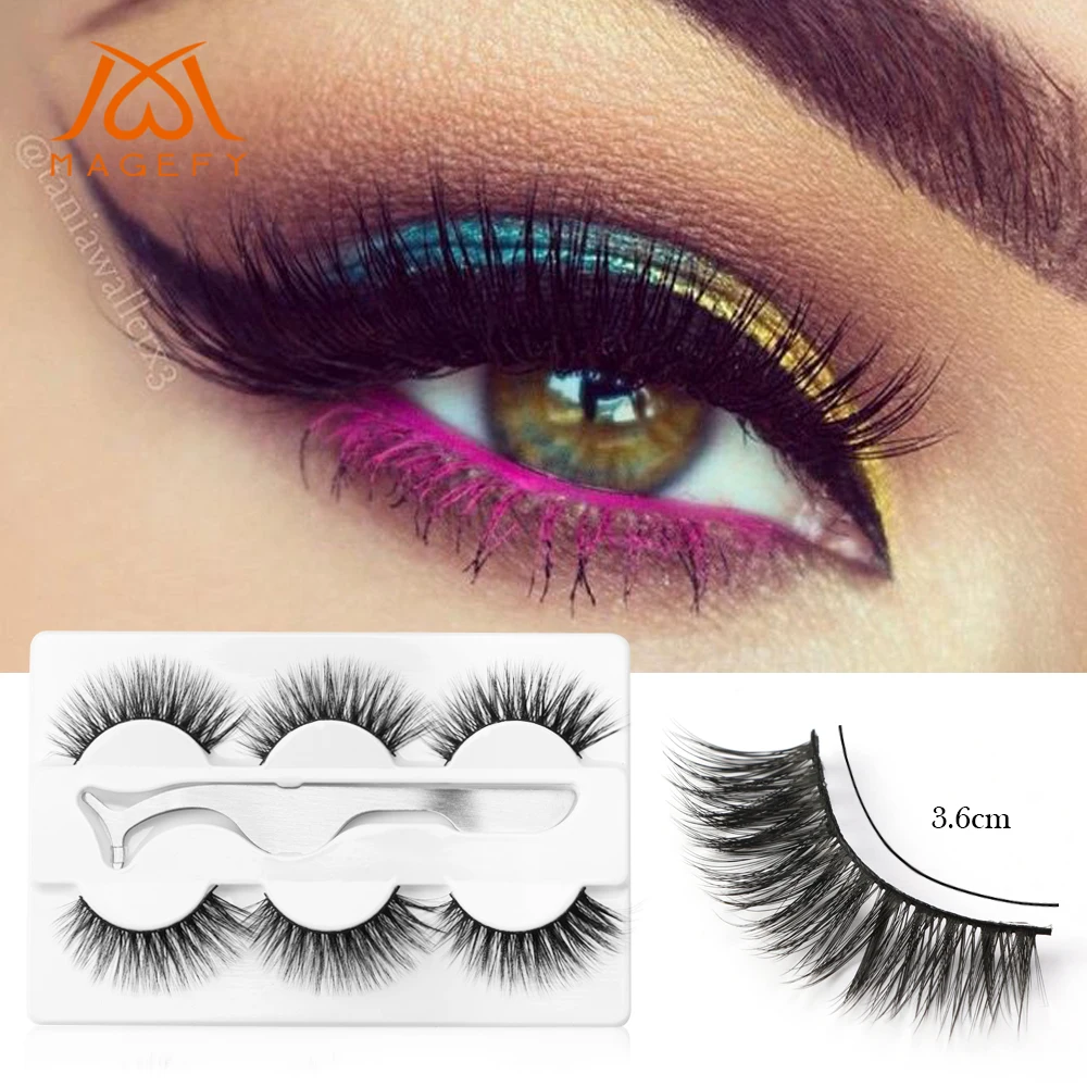 30 Pairs Eyelashes With 10pcs Eyelashes Tweezers Hand Made Full Strip 3D Mink Lashes False Eyelashes Makeup cilios