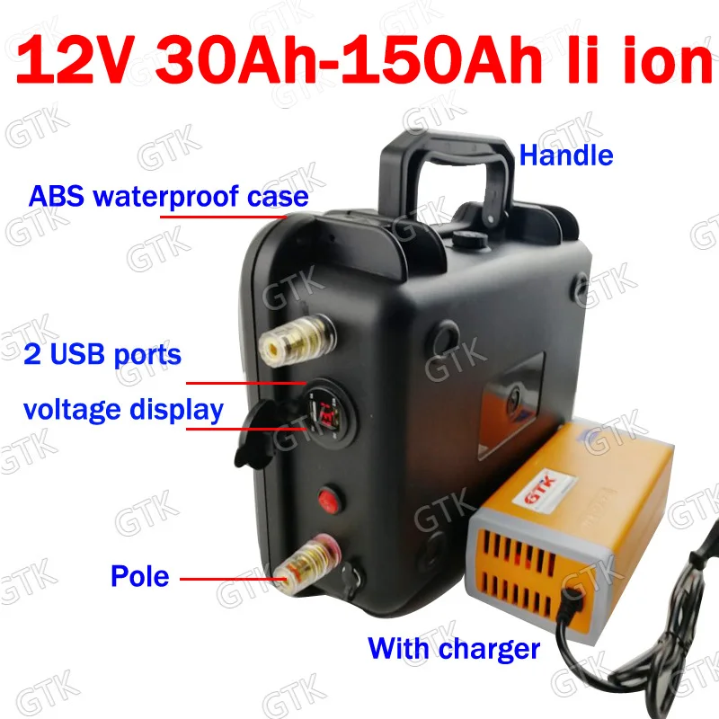 waterproof 12v 80ah lithium battery 12v 40AH 60AH 100AH 120AH 150AH USB Solar Energy Storage Battery fishing boat + 10A charger
waterproof 12v 80ah lithium battery 12v 40AH 60AH 100AH 120AH 150AH USB Solar Energy Storage Battery fishing boat + 10A charger
