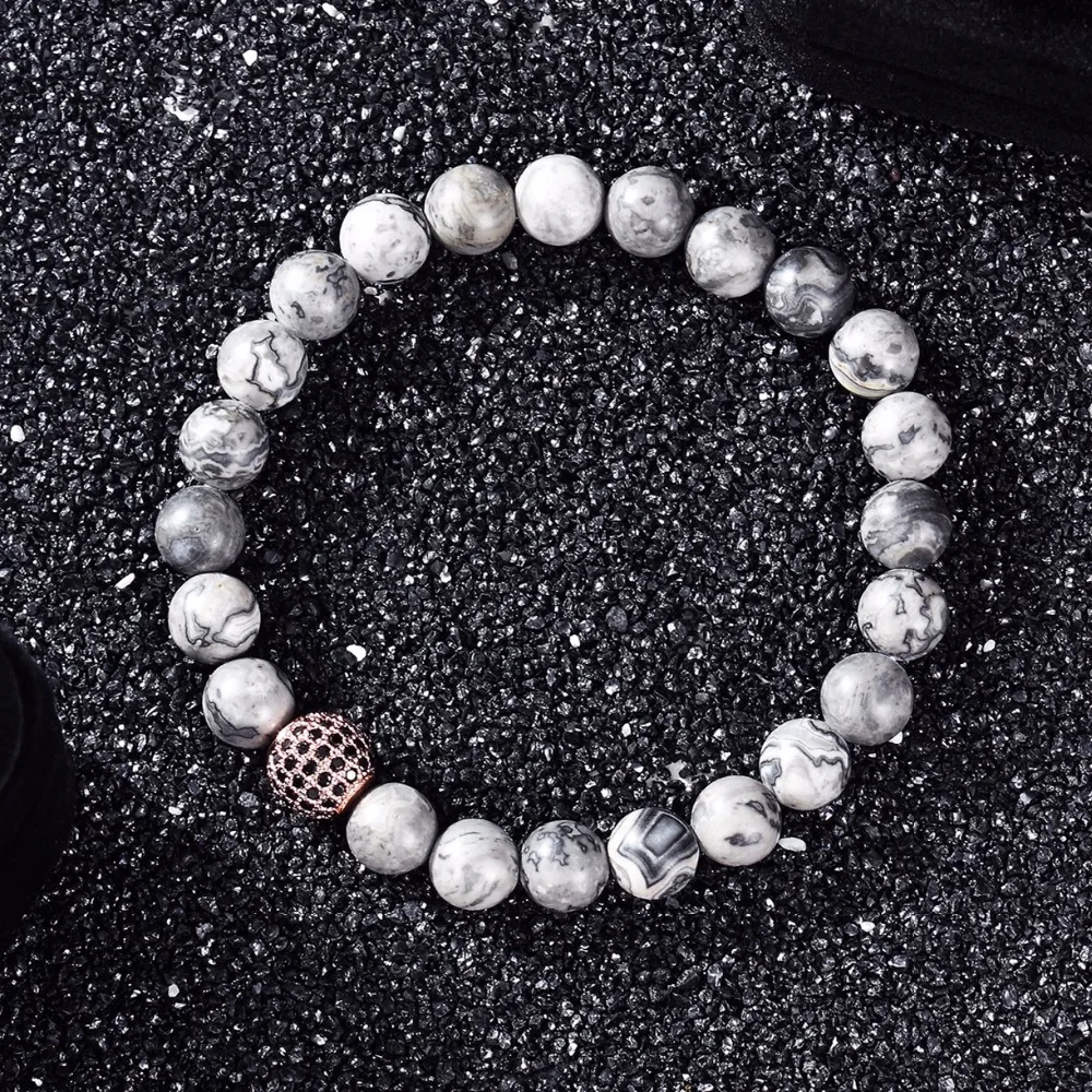 LKO New 8mm beads natural stone bead bracelet 10mm inlaid zircon ball Bangle CZ for man & women free shipping
LKO New 8mm beads natural stone bead bracelet 10mm inlaid zircon ball Bangle CZ for man & women free shipping