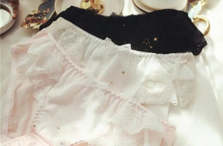 100% Real Photo Good Quality M L XL Lovely Cute Lolita Kawaii Princess Star Print Sexy Lace Panties Underwear Brief Thong WP363
100% Real Photo Good Quality M L XL Lovely Cute Lolita Kawaii Princess Star Print Sexy Lace Panties Underwear Brief Thong WP363