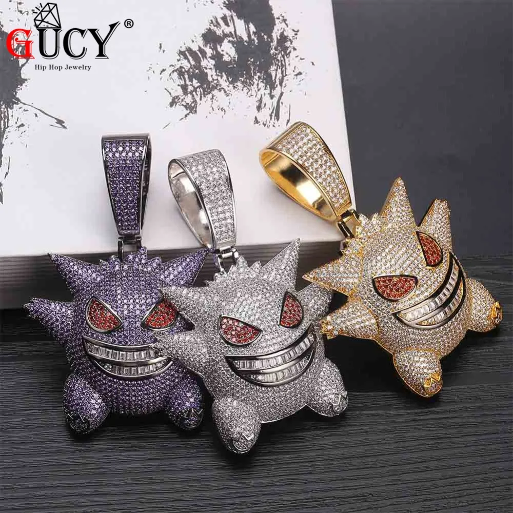 GUCY New Huge Mask Gengar Pendant & Necklace With Cubic Zircon Pendants Necklaces Hip Hop Men's Jewelry For Christmas
GUCY New Huge Mask Gengar Pendant & Necklace With Cubic Zircon Pendants Necklaces Hip Hop Men's Jewelry For Christmas