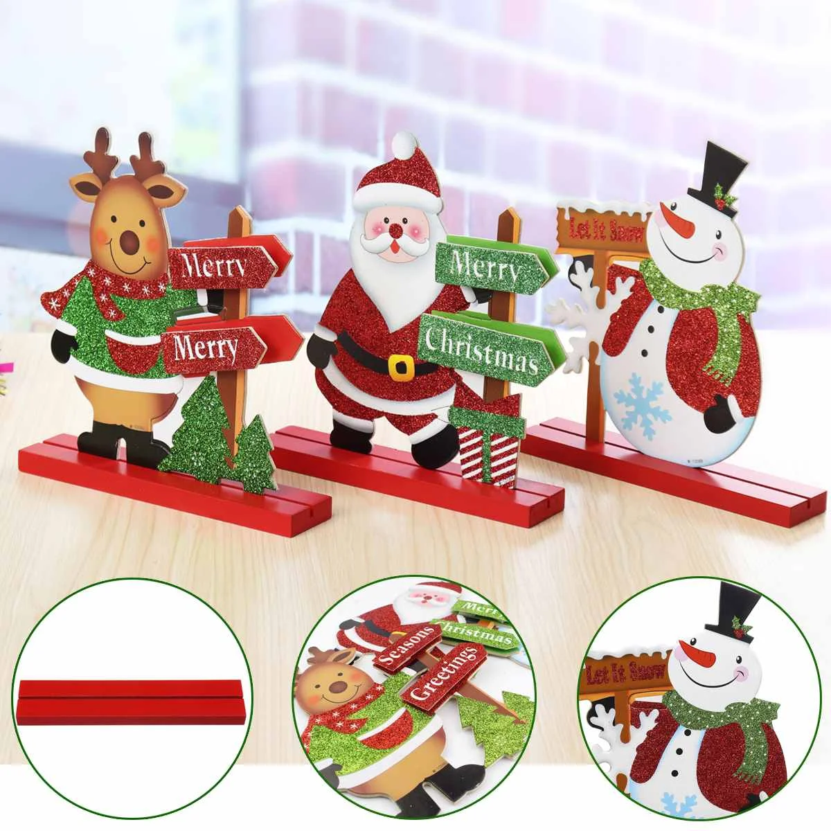 snowman elk christmas ornaments room table home decorations