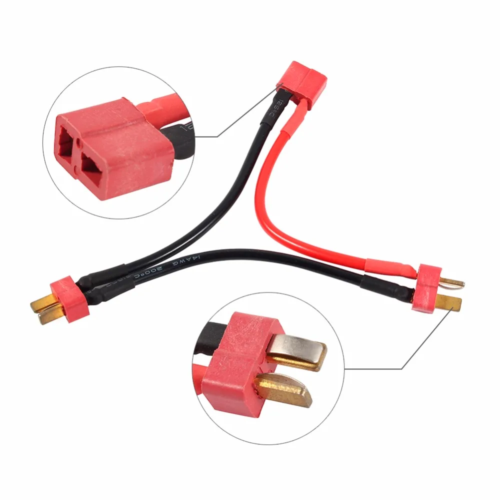 Dean T-Plug Y Wire Harness TPlug Series Battery Connector Adapter Cable 14AWG for RC Li-ion Battery Connection
Dean T-Plug Y Wire Harness TPlug Series Battery Connector Adapter Cable 14AWG for RC Li-ion Battery Connection