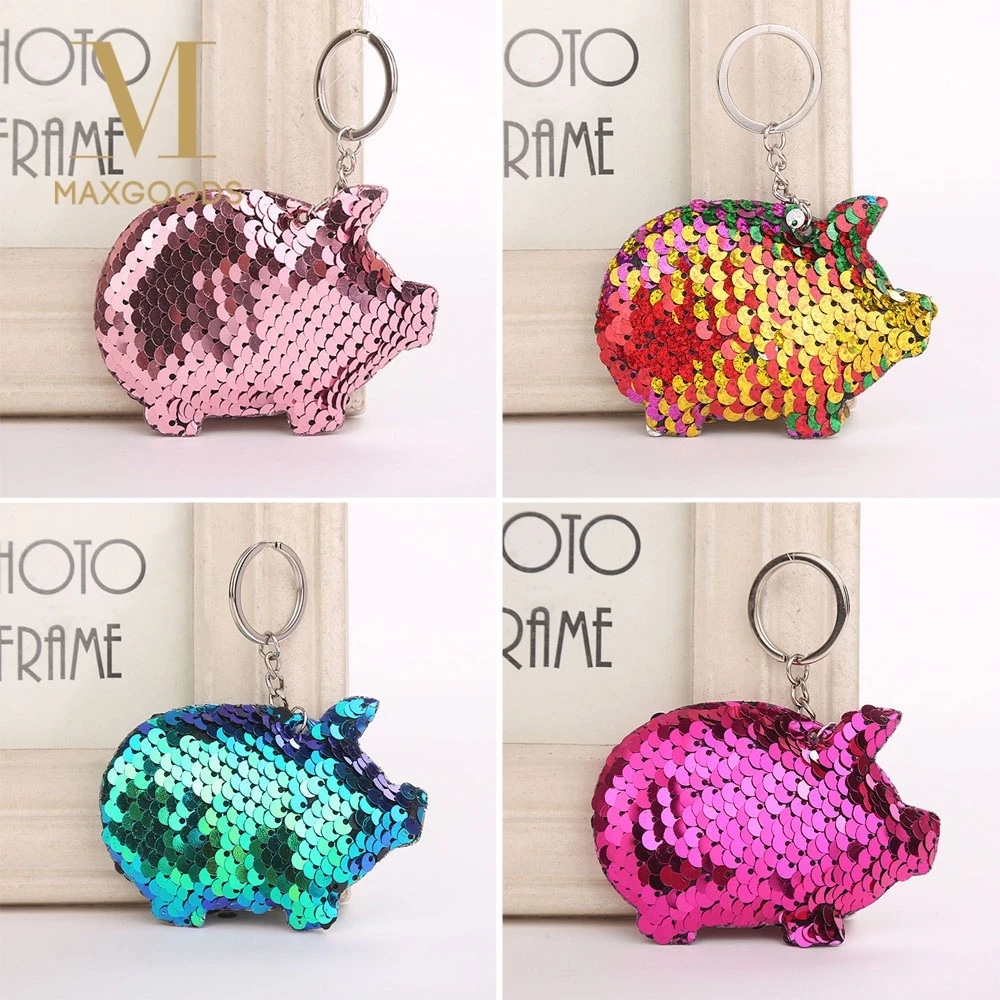 Cute Chaveiro Pig Keychain Glitter Pompom Sequins Key Chain Gifts for Women Llaveros Mujer Car Bag Accessories Key Ring
Cute Chaveiro Pig Keychain Glitter Pompom Sequins Key Chain Gifts for Women Llaveros Mujer Car Bag Accessories Key Ring