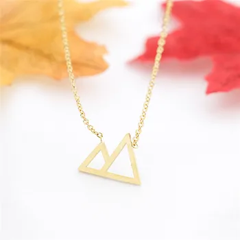 10pcs/lot Gold Mountain Peaks Necklace Pendant Women Stainless Steel Chain Triangle Charm Long Distance Friend Hiker Gift
10pcs/lot Gold Mountain Peaks Necklace Pendant Women Stainless Steel Chain Triangle Charm Long Distance Friend Hiker Gift
