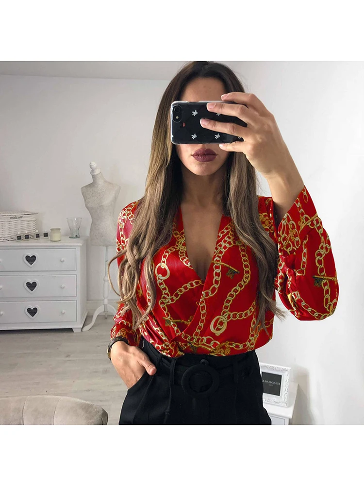 Sexy V-Neck Golden Chain Print Long Sleeve Jumpsuit Casual Back Hollow Out Bodysuit Women Red Black Rompers Silk Blend Overalls
Sexy V-Neck Golden Chain Print Long Sleeve Jumpsuit Casual Back Hollow Out Bodysuit Women Red Black Rompers Silk Blend Overalls