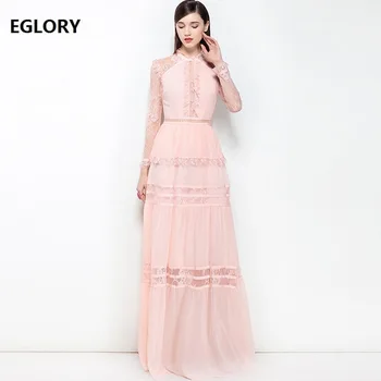 2020 Spring Summer Party Wedding Women Hollow Out Lace Patchwork Long Sleeve Floor-Length Pink Black Long Dresses Maxi Vestidos
2020 Spring Summer Party Wedding Women Hollow Out Lace Patchwork Long Sleeve Floor-Length Pink Black Long Dresses Maxi Vestidos