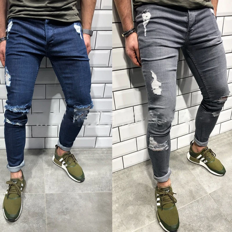 Designer Slim Fit Ripped Jeans Men Mens Distressed Denim Knee Holes Washed Destroyed Jeans
Designer Slim Fit Ripped Jeans Men Mens Distressed Denim Knee Holes Washed Destroyed Jeans