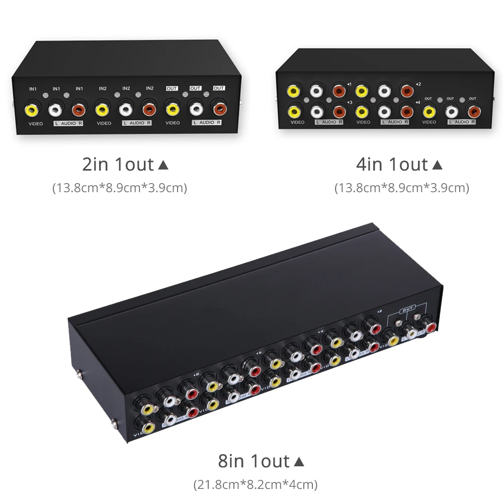 Thundeal 4 in 1 out AV Audio Video Signal AV Switch Box Composite for HDTV LCD DVD 3 RCA Switcher 8 to 1Selector not Splitter
Thundeal 4 in 1 out AV Audio Video Signal AV Switch Box Composite for HDTV LCD DVD 3 RCA Switcher 8 to 1Selector not Splitter