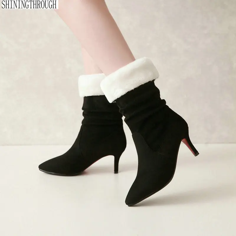 Women Boots 7CM High Heels Pointed Toe Sexy Snow Boots Woman Shoes High Heels Black red Women winter Boots
Women Boots 7CM High Heels Pointed Toe Sexy Snow Boots Woman Shoes High Heels Black red Women winter Boots