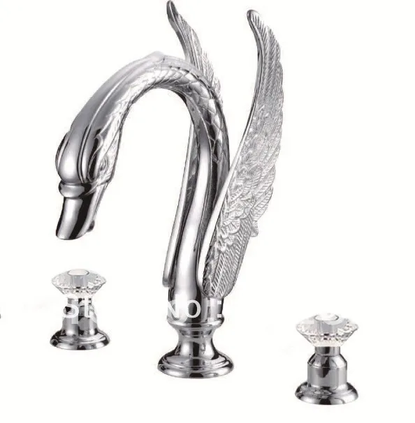 Free shipping 3 PIECE chrome clour crystal knobs swan sink faucet / Swan bathtub Faucet
Free shipping 3 PIECE chrome clour crystal knobs swan sink faucet / Swan bathtub Faucet