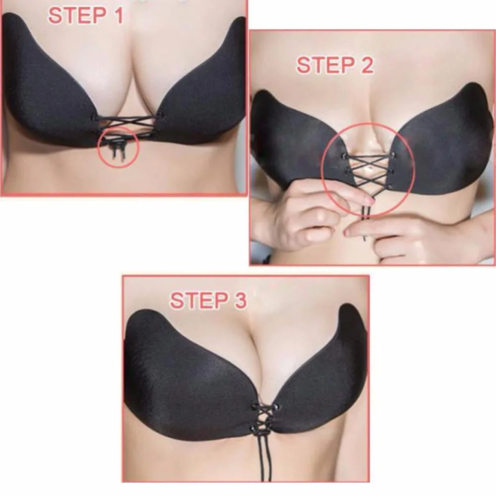 Women Sexy Invisible Silicone Bra Women's Underwear Push Up Bandage Bra Female Butterfly Strapless Breast Lift Design Bras 10
