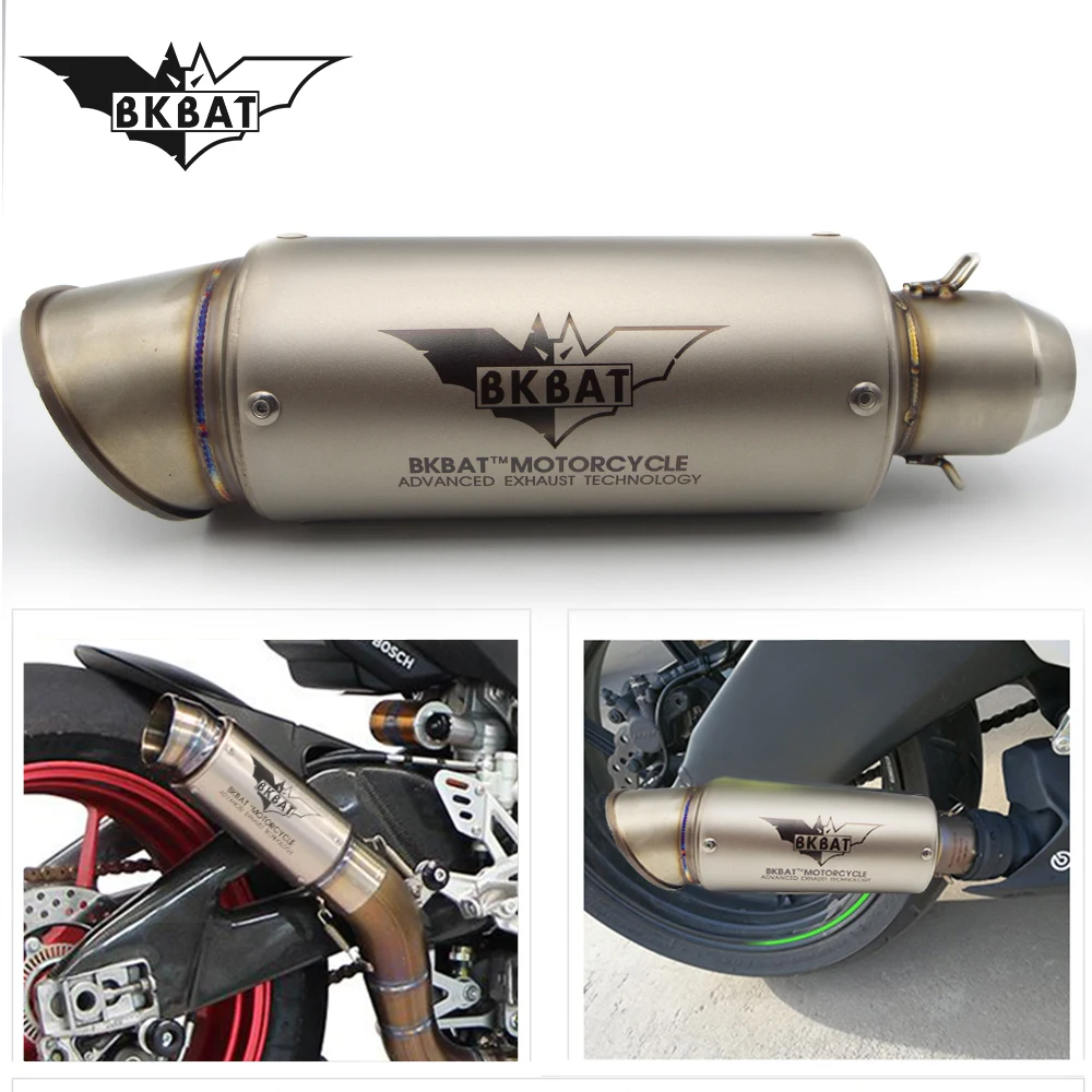Фото Universal 51/61MM Motorcycle Exhaust Pipe Muffler Moto Bike Pot Escape For YAMAHA r15 mt-07 tmax tdm 900 ybr 125 t max tenere | Автомобили