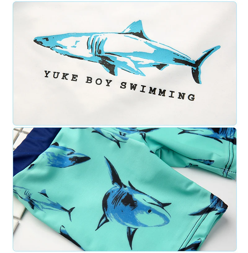 Baby Boy Swimwear Kids Bathing Surfing Clothing 4pcs With Glasses Sharks Swimsuit Children Beach Wear UV Protect Summer Bodysuit_15.jpg