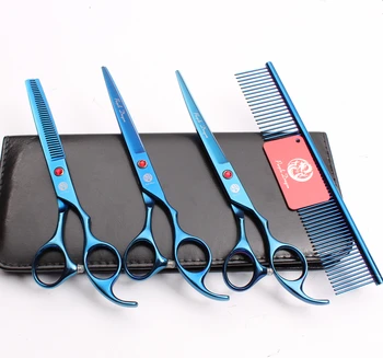 4Pcs Suit 7.0'' 19.5cm Pro Pets Cats Hair Hairdressing Scissors Comb + Cutting Shears + Thinning Shears + UP Curved Shears Z3003
4Pcs Suit 7.0'' 19.5cm Pro Pets Cats Hair Hairdressing Scissors Comb + Cutting Shears + Thinning Shears + UP Curved Shears Z3003