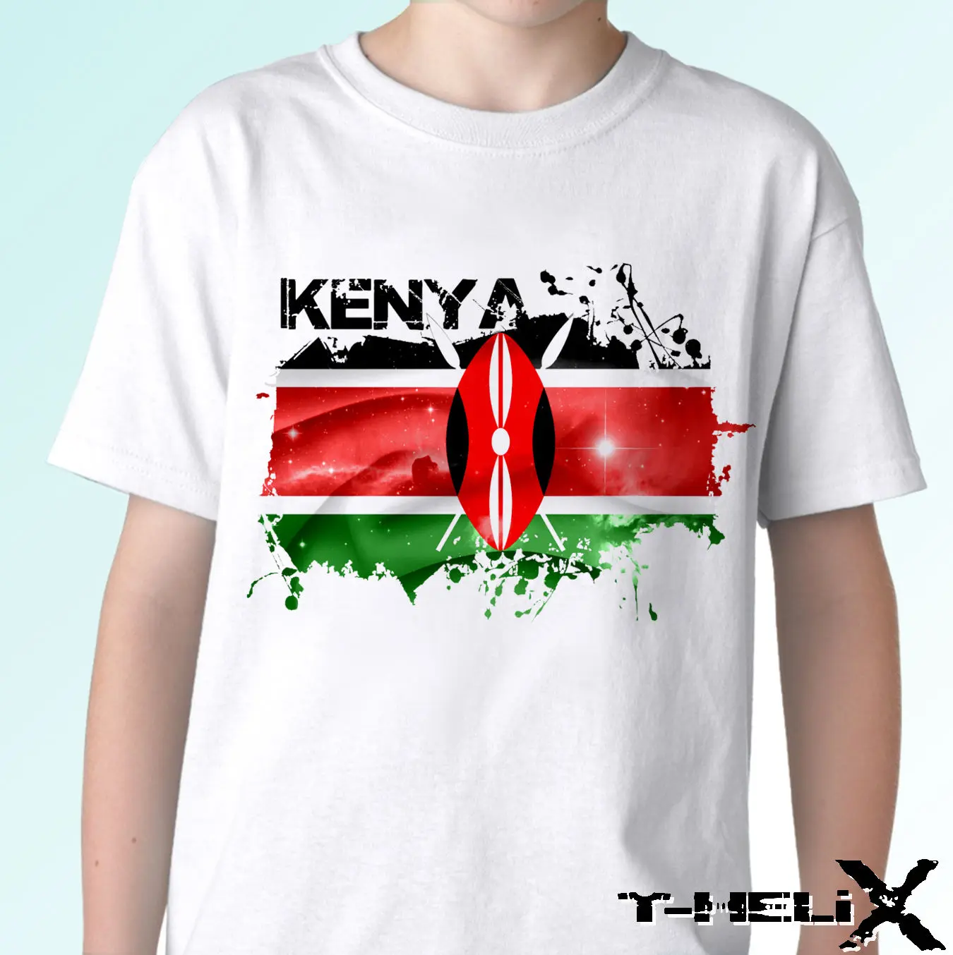 Флаг Кении-белая футболка Топ все страны Африки дизайн-Мужские Женские классные