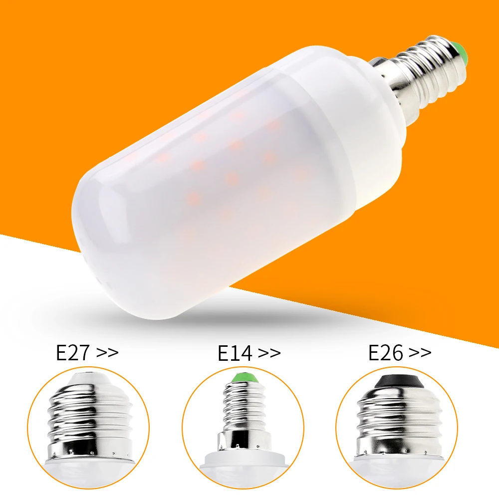 E27 E26 2835 LED Flame Effect Fire Light Bulbs 3W E14 Creative Candle Lamp 63LEDs Two Modes 220V Holiday Decorative Night Lights
E27 E26 2835 LED Flame Effect Fire Light Bulbs 3W E14 Creative Candle Lamp 63LEDs Two Modes 220V Holiday Decorative Night Lights