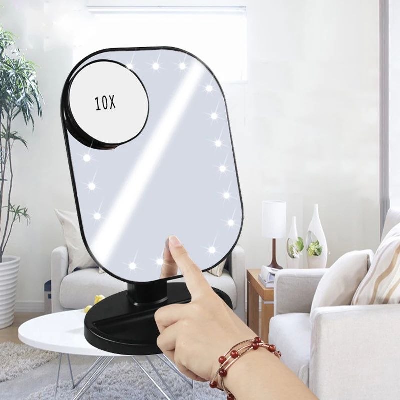 20 LED Lights Touch Screen Makeup Mirror 10X Magnifying Hollywood Mirrors Vanity Table Desktop Batteries Use
20 LED Lights Touch Screen Makeup Mirror 10X Magnifying Hollywood Mirrors Vanity Table Desktop Batteries Use