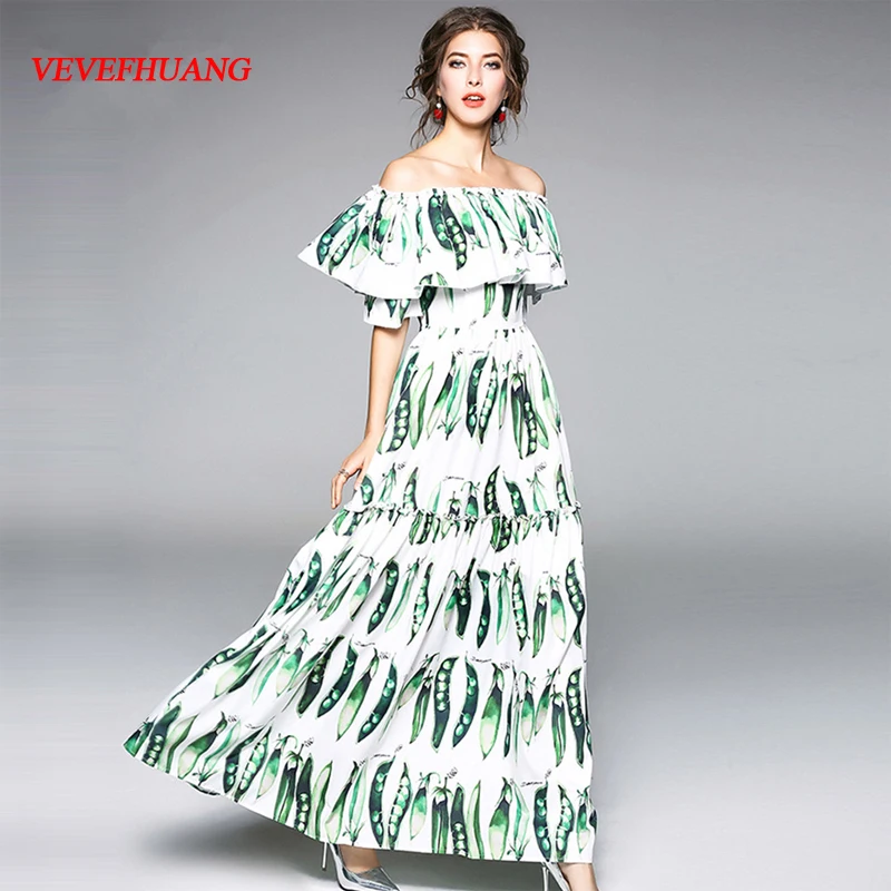 NEW Woman Off-Shoulder Spring Dress Cute Peas Printed Female Maxi Party Dress Elegant Long Woman Dress
NEW Woman Off-Shoulder Spring Dress Cute Peas Printed Female Maxi Party Dress Elegant Long Woman Dress