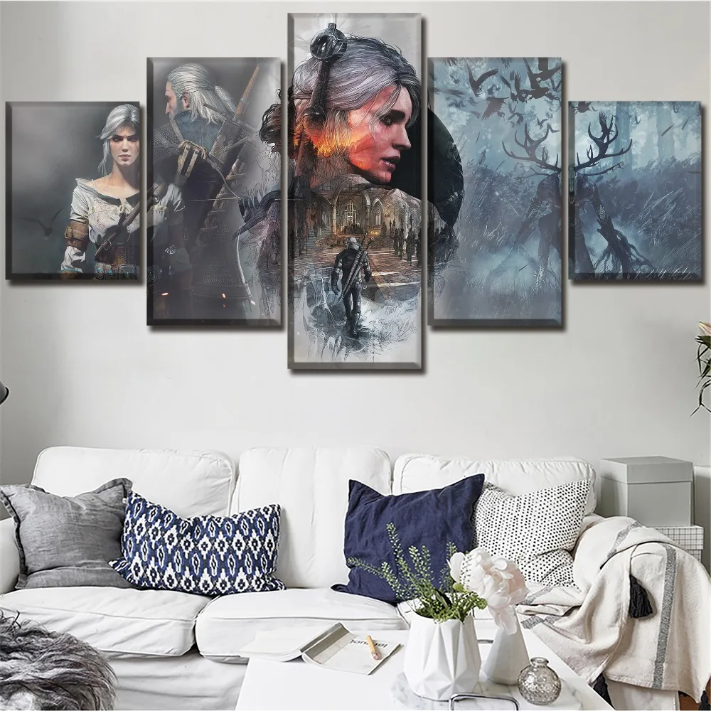 Wall Art Home Decor Modular Picture One Set Game Poster 5 Pieces High Quality Canvas Print The Witcher 3 Wild Hunt Painting
Wall Art Home Decor Modular Picture One Set Game Poster 5 Pieces High Quality Canvas Print The Witcher 3 Wild Hunt Painting