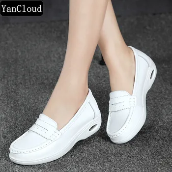 Split Leather White Nurse Shoes Women Sneakers 2019 Summer Autumn Creepers Platform Shoes Wedge Heel Moccasins
Split Leather White Nurse Shoes Women Sneakers 2019 Summer Autumn Creepers Platform Shoes Wedge Heel Moccasins