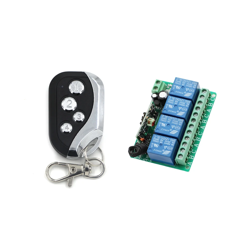 Practical 4CH DC12V 315/433MHz Wireless Remote Control Relay Boad Transmitter with Receiver for Appliances Gate Garage Door
Practical 4CH DC12V 315/433MHz Wireless Remote Control Relay Boad Transmitter with Receiver for Appliances Gate Garage Door