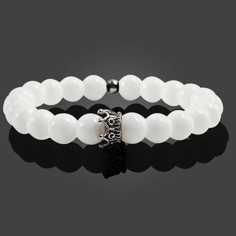 Hot New Charm Crown Men Bangles Natural Stone White Porcelain Beads Bracelets Hand Accessories For Women Elastic Rope Hand Chain
Hot New Charm Crown Men Bangles Natural Stone White Porcelain Beads Bracelets Hand Accessories For Women Elastic Rope Hand Chain