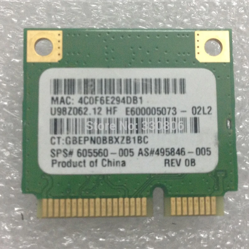 Мини-карта PCI-e Wlan полуразмера AR5B95, 802.11b/g/n, Wi-Fi, для 4321S 4420S 4320S 4520S 4720S серии, SPS: 605560-005
Мини-карта PCI-e Wlan полуразмера AR5B95, 802.11b/g/n, Wi-Fi, для 4321S 4420S 4320S 4520S 4720S серии, SPS: 605560-005