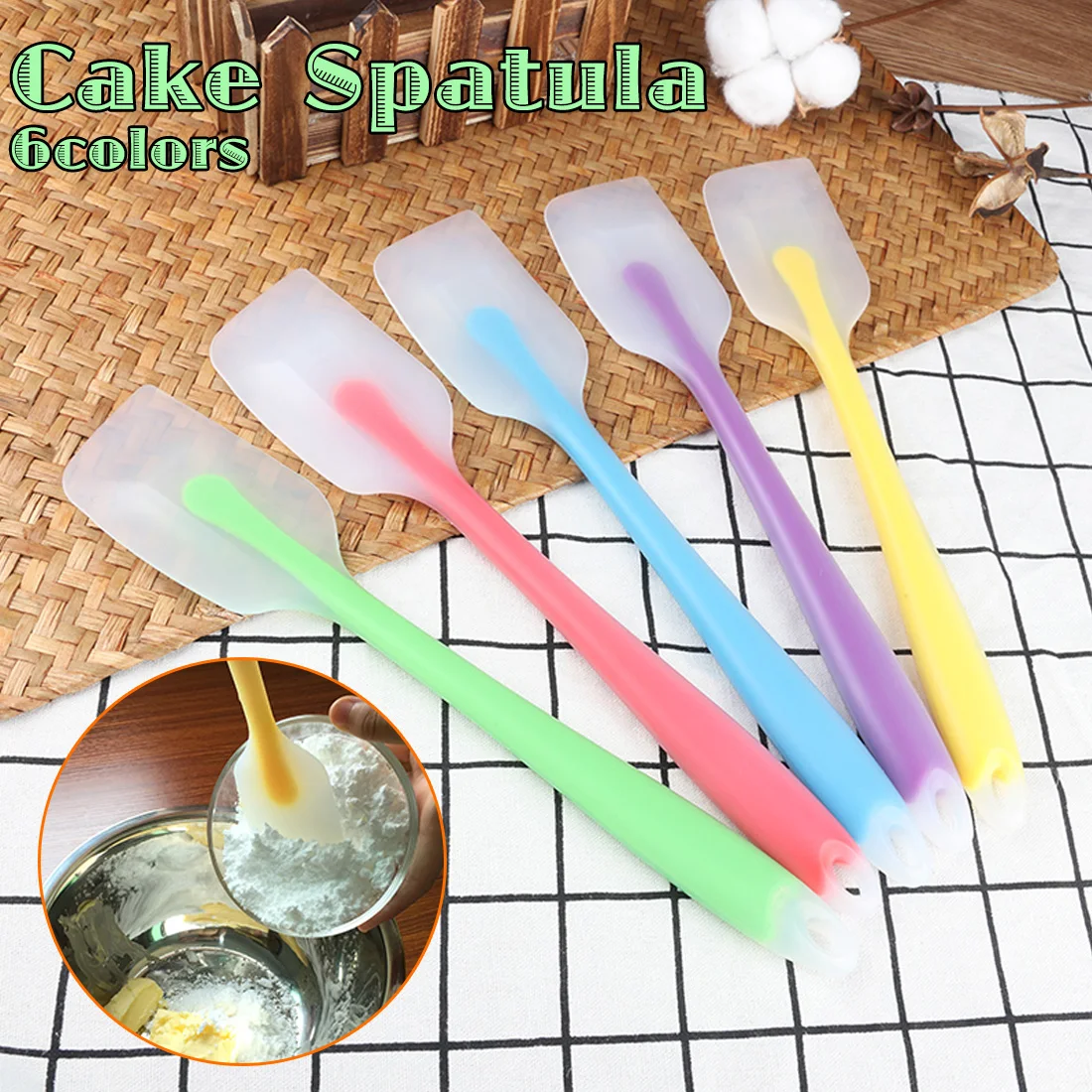 Silicone spatula Baking tools Spatula for cakebaking pastry Ice cream scoop Cream scraper pastry tool patisserie 6Colors
Silicone spatula Baking tools Spatula for cakebaking pastry Ice cream scoop Cream scraper pastry tool patisserie 6Colors