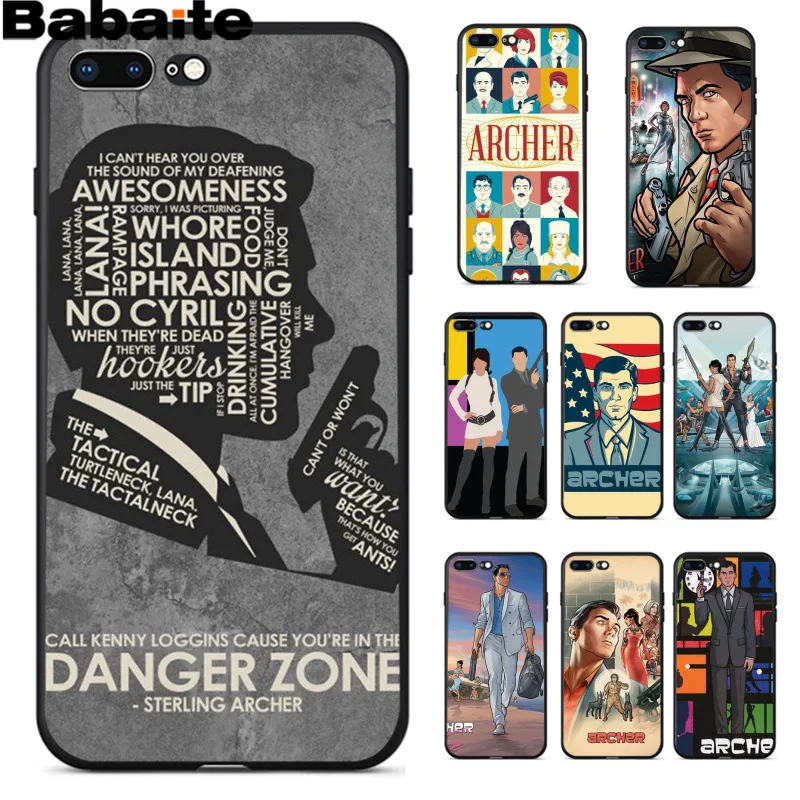 Плакат Archer индивидуальные изображения черный мягкий чехол для телефона iPhone 8 7 6 6S