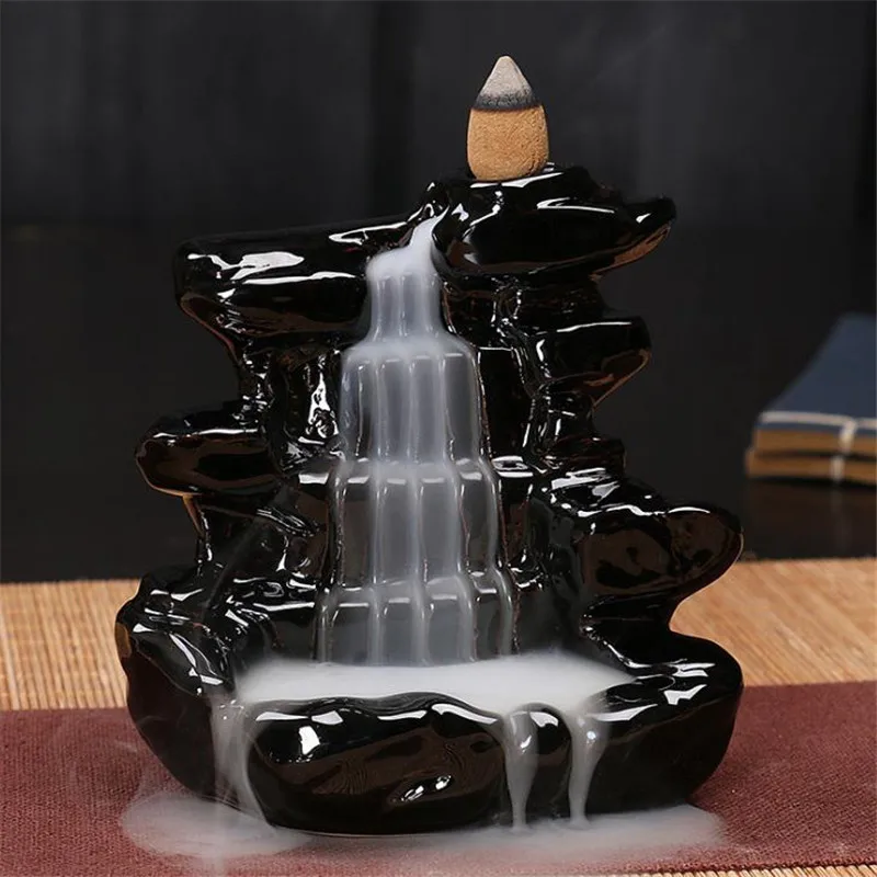 Ceramic Rockery Mountain Waterfall Backflow Incense Burner Teahouse Home Office Tabletop Decor Censer Cones Incense Holder
Ceramic Rockery Mountain Waterfall Backflow Incense Burner Teahouse Home Office Tabletop Decor Censer Cones Incense Holder