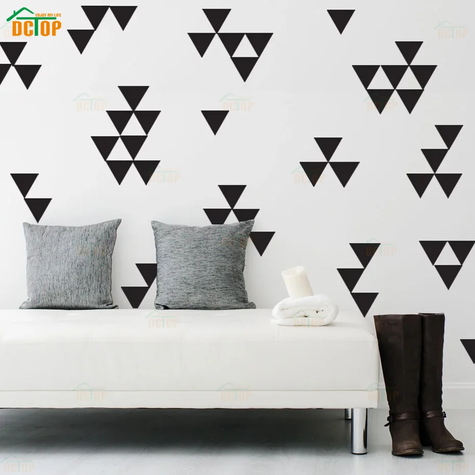 60pcs Little Cute Triangles Wall stickers Baby Nursery Decal DIY Removable Vinyl Sticker Art Murals Home Decor | Дом и сад