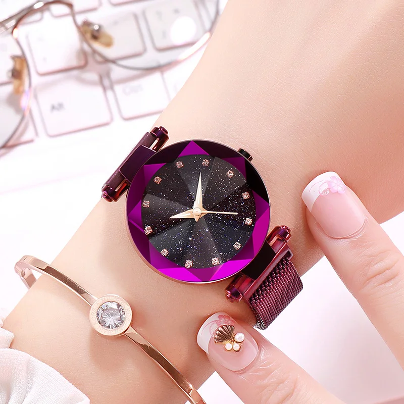 Luxury Ladies Clock Magnet Starry Sky Diamond Watch Fashion Women Watches Dress Female Quartz Wristwatches relogio feminino Gift
Luxury Ladies Clock Magnet Starry Sky Diamond Watch Fashion Women Watches Dress Female Quartz Wristwatches relogio feminino Gift