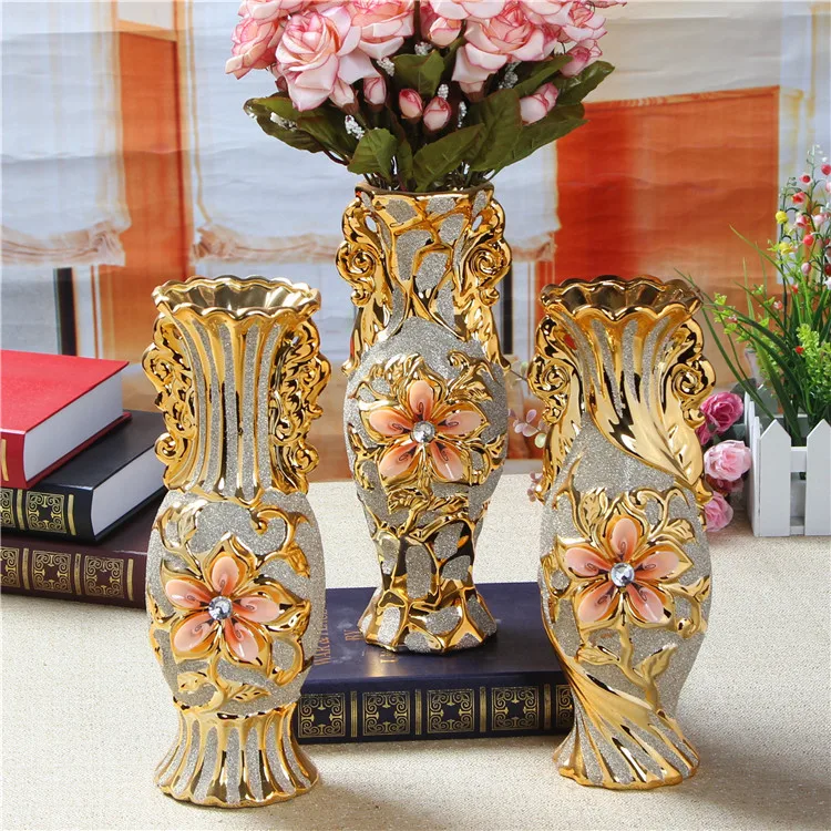 1 PC Fashion Gold Plated Ceramic Vase Vintage Flower Tabletop Vases for Home Wedding Decor accessories
1 PC Fashion Gold Plated Ceramic Vase Vintage Flower Tabletop Vases for Home Wedding Decor accessories