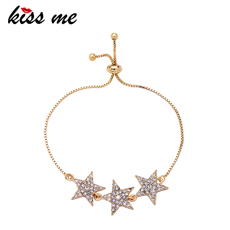 KISS ME Women Bracelet 2019 New Gold Color Alloy Chain Crystal Pentagram Charm Bracelet Fashion Jewelry
KISS ME Women Bracelet 2019 New Gold Color Alloy Chain Crystal Pentagram Charm Bracelet Fashion Jewelry