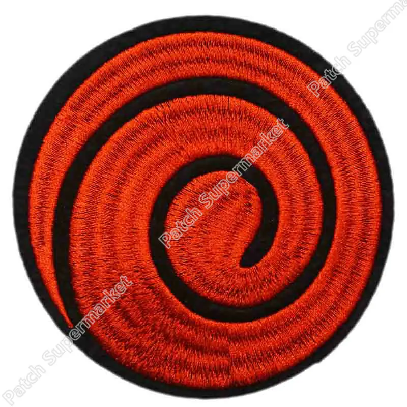 

NARUTO RED SPIRAL PATCH anime Uniform Patch TV Series punk rockabilly applique sew on/ iron on patch Wholesale embroidery