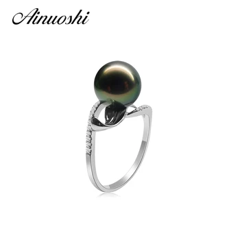 AINUOSHI Trendy Women 925 Sterling Silver Engagement Rings Natural South Sea Black Tahiti Pearl 9.5-10mm Round Pearl Rings Gift
AINUOSHI Trendy Women 925 Sterling Silver Engagement Rings Natural South Sea Black Tahiti Pearl 9.5-10mm Round Pearl Rings Gift