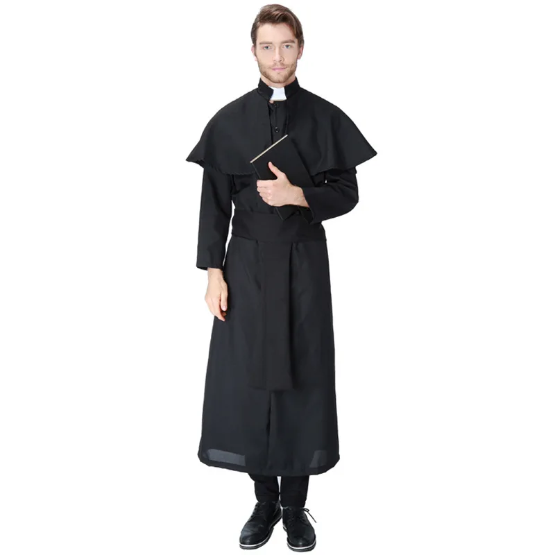 Maria Priest Halloween Masquerade Cosplay Jesus Christ Costume Woman man nun adult Black Nun Robes
Maria Priest Halloween Masquerade Cosplay Jesus Christ Costume Woman man nun adult Black Nun Robes