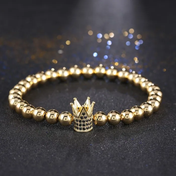 New Arrival Unisex Zircon bracelet 6mm Copper Beads stretch Bracelets 4color Micro Pave CZ Charm Crown For Women Men Jewelry
New Arrival Unisex Zircon bracelet 6mm Copper Beads stretch Bracelets 4color Micro Pave CZ Charm Crown For Women Men Jewelry